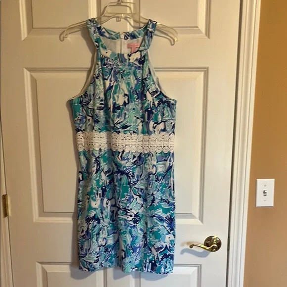 Lilly Pulitzer | Dresses | Lilly Pulitzer Blue And White Sleeveless Halter Mini Dress | Poshmark Lilly Pulitzer | Dresses | Lilly Pulitzer Blue And White Sleeveless Halter Mini Dress | Poshmark